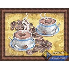 ФР-НБп4-086 Кофе с сердечками. Схема для вышивки бисером ТМ Фурор Рукоделия