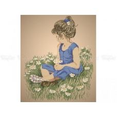 ЧВ-6082 (40*45) Девочка в ромашках. Схема для вышивки бисером Бисерок