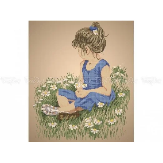 ЧВ-6082 (40*45) Девочка в ромашках. Схема для вышивки бисером Бисерок