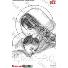 ВА-0622 (А3) Мадонна с младенцем (серая). Схема для вышивки бисером БисерАрт