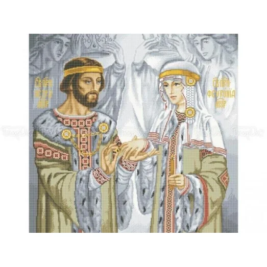 ЧВ-8044 Петр и Феврония Муромские. Схема для вышивки бисером. Бисерок