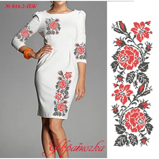 ПЖ-016.2 УКРАИНОЧКА. Заготовка женского платья для вышивки