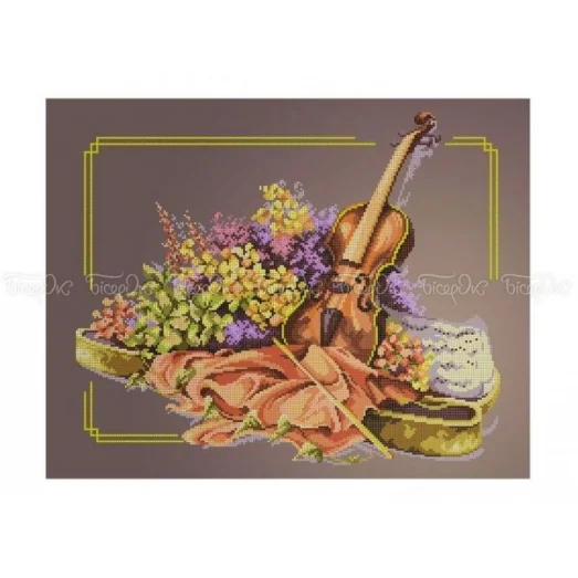 ЧВ-7058 Скрипка. Схема для вышивки бисером. Бисерок