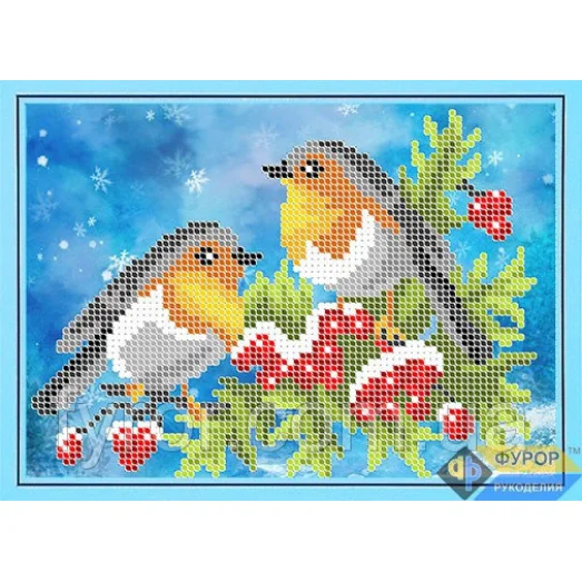 ФР-ДБч5-065 Птички на рябине. Схема для вышивки бисером ТМ Фурор Рукоделия