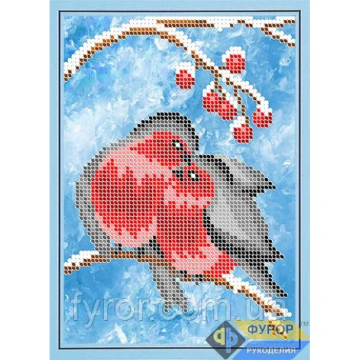 ФР-ДБч5-075 Снегири на рябине. Схема для вышивки бисером ТМ Фурор Рукоделия