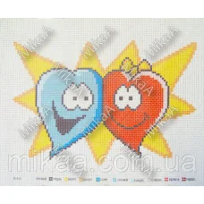 МИКА-К-046 Сердечки. Канва для вышивки нитками
