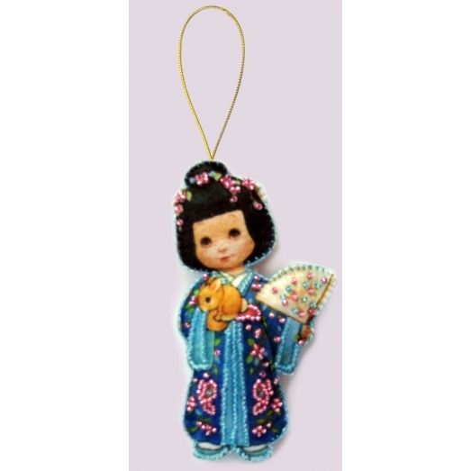 F-047 Кукла Япония. Набор с фетром для вышивки бисером Butterfly