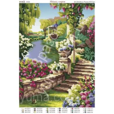 ЮМА-4334 Пейзаж с озером. Схема для вышивки бисером