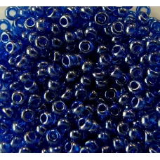 66300 Бисер прозрачный, темно-синий,  глазурированный