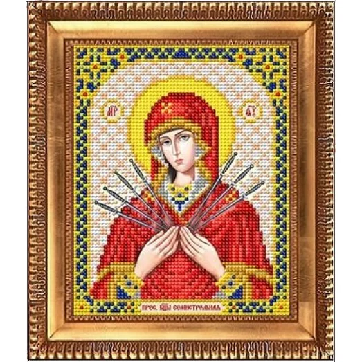 И-5087 Пресвятая Богородица Семистрельная. Схема для вышивки бисером Благовест