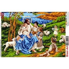 ВА-0692 (А3) Иисус Христос и дети. Схема для вышивки бисером БисерАрт
