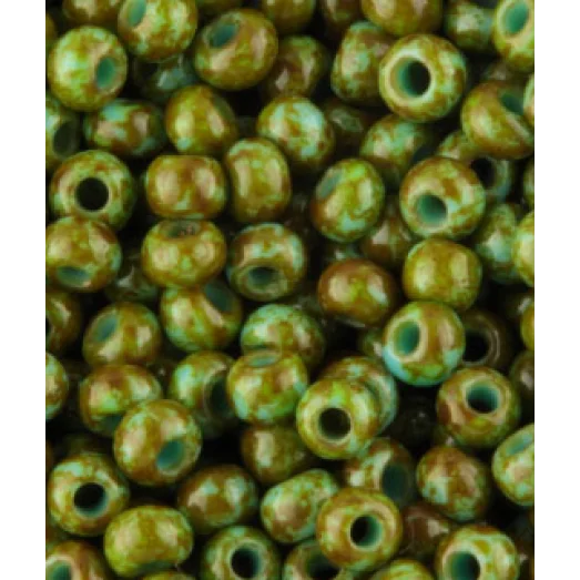 69930 Бисер бирюза травертин Preciosa