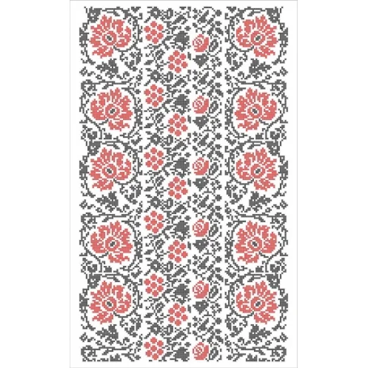 ФВЛ-069 Цветочный узор. Схема на водорастворимом флизелине. ТМ Княгиня Ольга