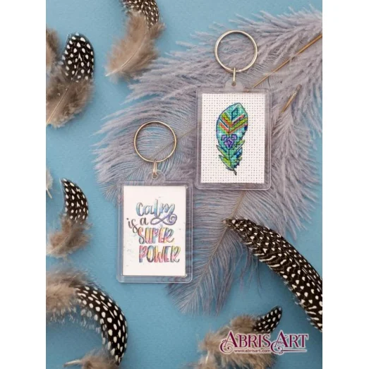 АРН-003 Перышко. Набор-брелок с акриловой рамкой для вышивки крестом ТМ Абрис Арт