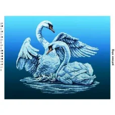 ЧВ-7007 Пара лебедей. Схема для вышивки бисером. Бисерок