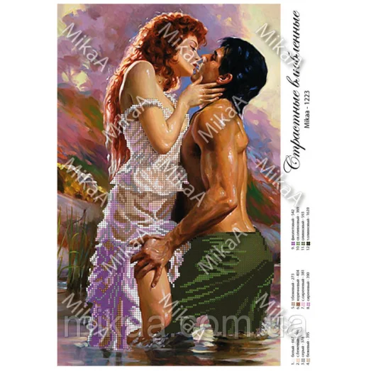 МИКА-1223 (А3) Страстные влюбленные. Схема для вышивки бисером
