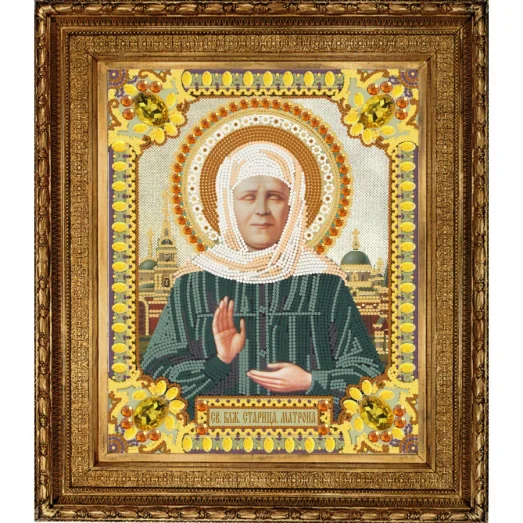 НИК-7105 Св. Матрона. Схема для вышивки бисером ТМ Конек