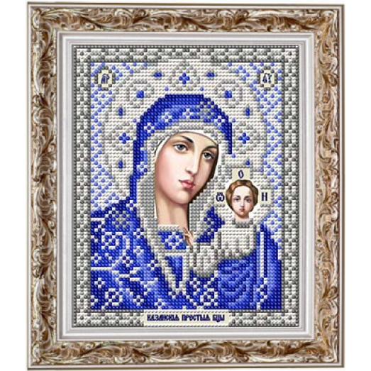 ИС-5004 Пресвятая Богородица Казанская в серебре. Схема для вышивки бисером Славяночка