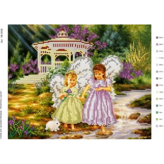 ЧВ-5006 Ангелочки у ручья. Схема для вышивки бисером. Бисерок