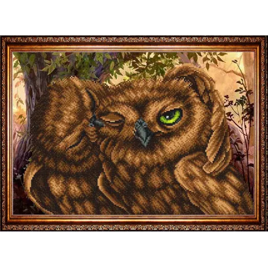 К-3097 Совушки. Схема для вышивки бисером Благовест