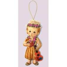 F-075 Набор с фетром Кукла. Гавайи-М. Butterfly