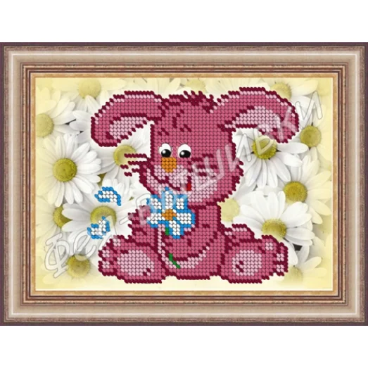 КД-073 Розовый зайчик. Схема для вышивки бисером. ТМ Фея Вышивки 