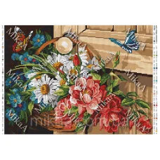 МИКА-1239 (А3) Букет в корзинке. Схема для вышивки бисером