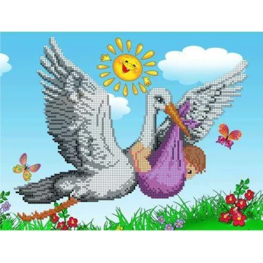 СКМ-054 Лелека з немовлям. Схема для вышивки бисером. Княгиня Ольга