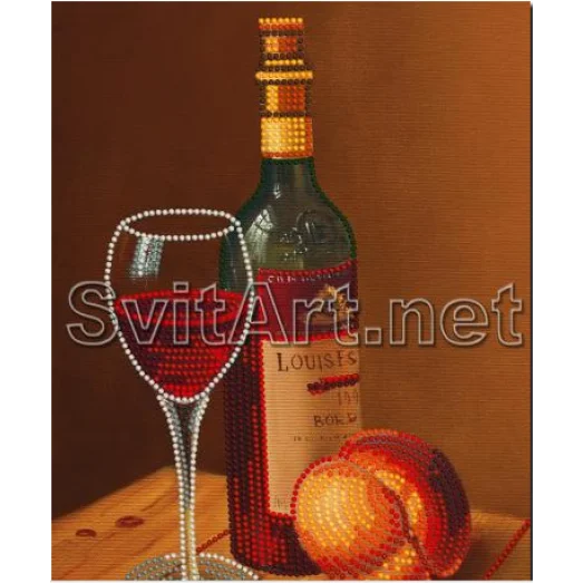 SI-212 (А4) Бокал вина. Схема для вышивки бисером Свит Арт