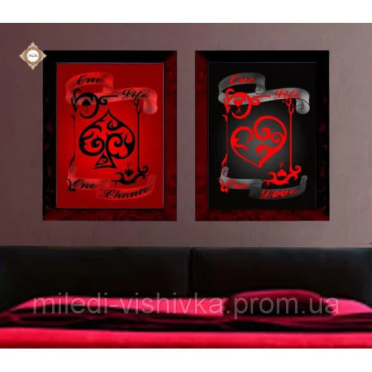 СЛТ-2213 Красное и черное. Схема для вышивки бисером ТМ Миледи