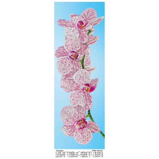 ЮМА-364-Р7 Орхидеи 2 фон голубой. Схема для вышивки бисером