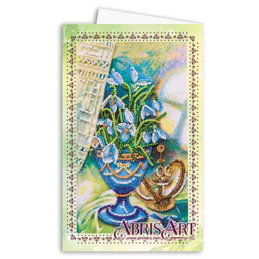 АОМ-009 Открытка-конверт. Пролески. Абрис Арт