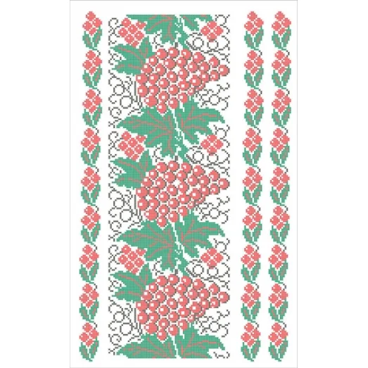 ФВЛ-076 Калина. Схема на водорастворимом флизелине. ТМ Княгиня Ольга