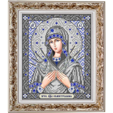 ИС-4040 Пресвятая Богородица Семистрельная в серебре. Схема для вышивки бисером ТМ Славяночка