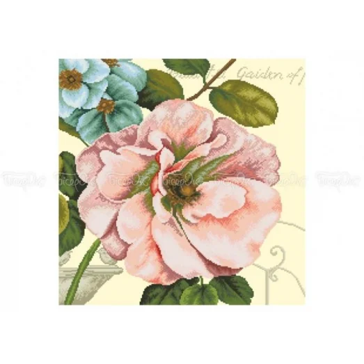 ЧВ-6504 (50*50) Винтажные цветы. Схема для вышивки бисером Бисерок