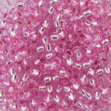 78192 Бисер Preciosa сольгель стеклянный сиренево-розовый с серебрянным прокрасом