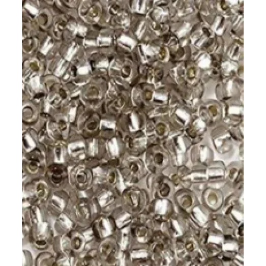 78241 Бисер Preciosa прозрачный соль гель с серебряным центром