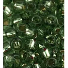78663 Бисер Preciosa болотный, серебряная линия внутри