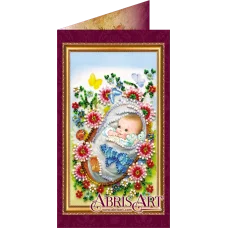 АО-013 С новорожденным-1. Набор-открытка для вышивки бисером Абрис Арт