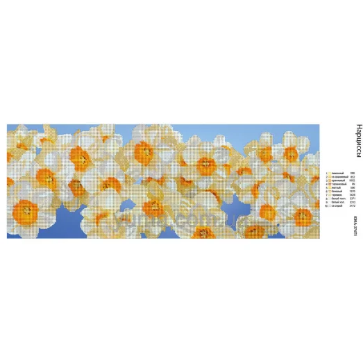 ЮМА-376-1 Нарцыссы. Схема для вышивки бисером