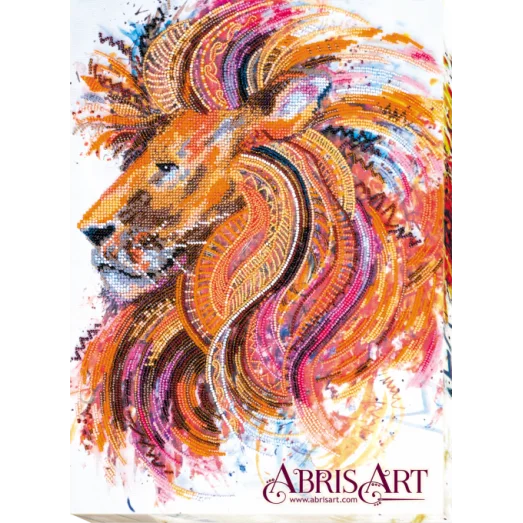 АВ-555 Огнегривый лев. Набор для вышивки бисером. Абрис Арт