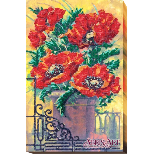 АВМ-003 Винтажные маки. Набор для вышивки бисером Абрис Арт
