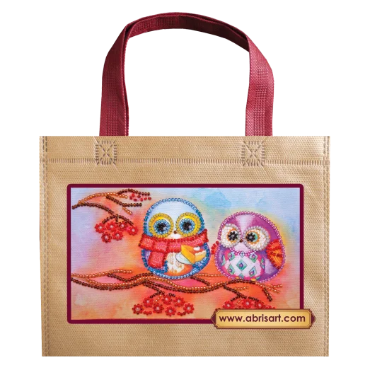 АСА-005 Совы и рябина. Набор-сумка с вышивкой бисером. Абрис Арт