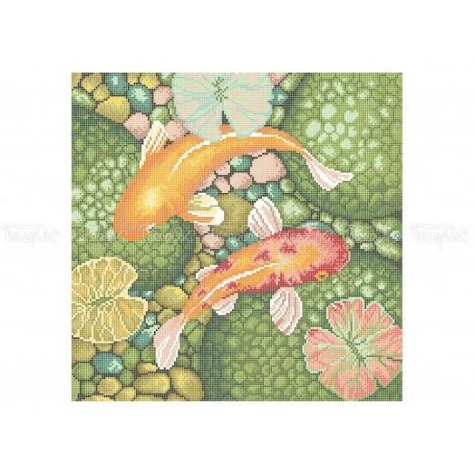 ЧВ-6043 (40*45) Золотые Рыбки. Схема для вышивки бисером. Бисерок