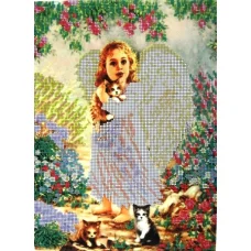 ЧВ-5063 Ангелочек и котята. Схема для вышивки бисером. Бисерок