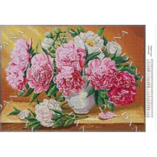 ДАНА-825 Пионы в вазе. Схема для вышивки бисером