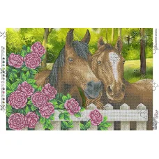 А2Н_041 БК-2033 Пара коней. Схема для вышивки бисером ТМ Virena