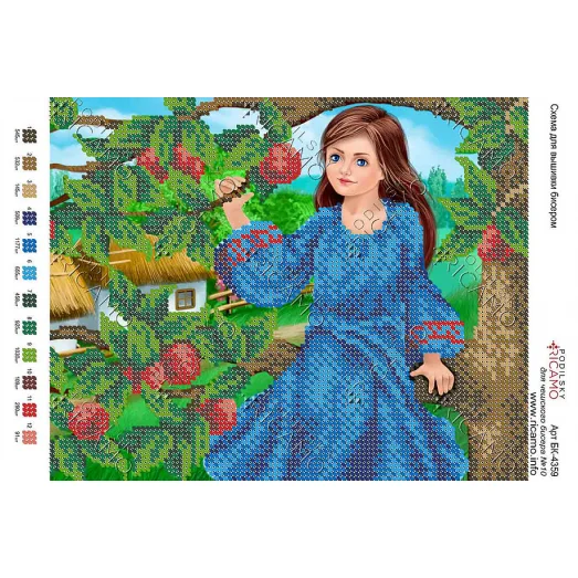 А4Н_242 БК-4359 Яблоки в саду. Схема для вышивки бисером ТМ Virena