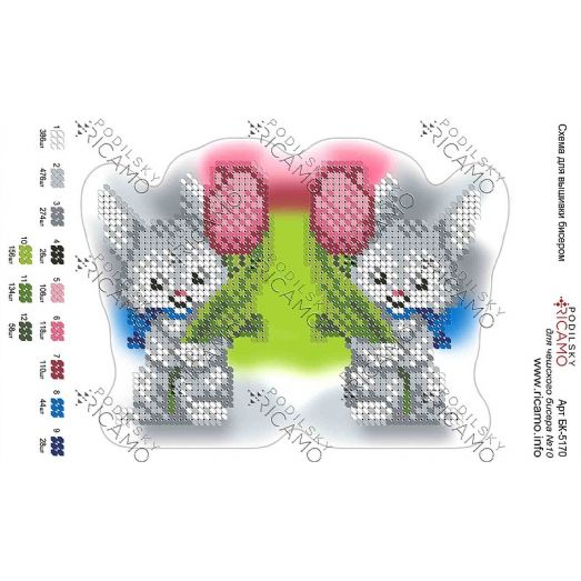 А5Н_213 БК-5170 Игрушка Зайченок. Схема для вышивки бисером ТМ Virena 