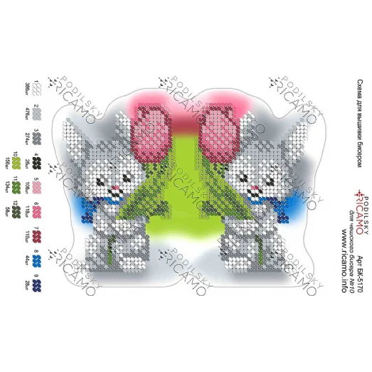 А5Н_213 БК-5170 Игрушка Зайченок. Схема для вышивки бисером ТМ Virena